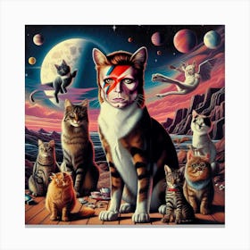 Feline Stardust: A Pop Culture Symphony 1 Canvas Print