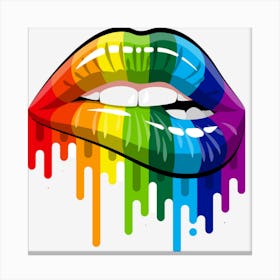 Rainbow Lips Canvas Print