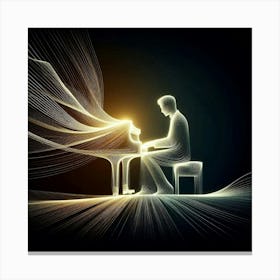 The pianist's silhouette Canvas Print