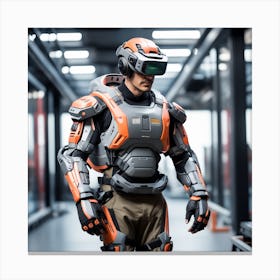 Futuristic Soldier In Futuristic Suit Canvas Print