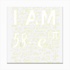 59th Birthday 59 Years Old Math Geek Euler Identity Canvas Print