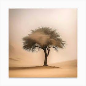 Tree In The Desert Canvas Print