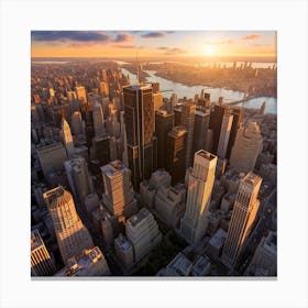 New York City At Sunset Canvas Print