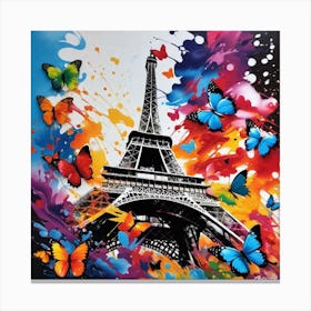 Paris With Butterflies 18 Canvas Print