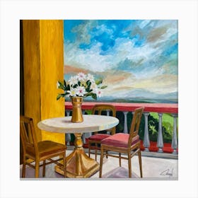 Table On The Balcony 1 Canvas Print