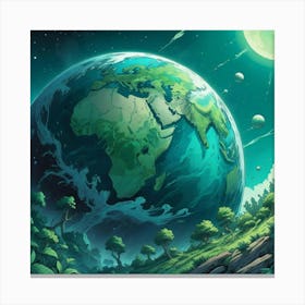 Earth In Space Canvas Print