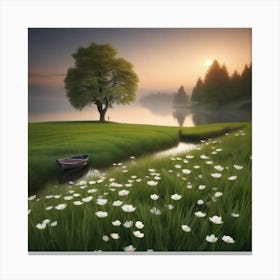 Sunrise In The Meadow 2 Canvas Print