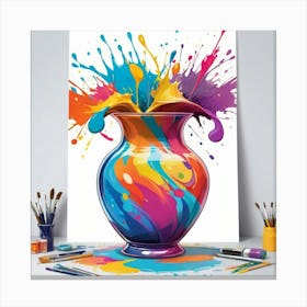 Colorful Vase Painting Canvas Print