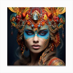 Beautiful Woman In A Fantasy Costume Canvas Print