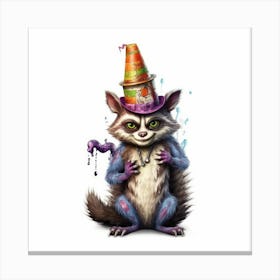 Raccoon In A Hat Canvas Print