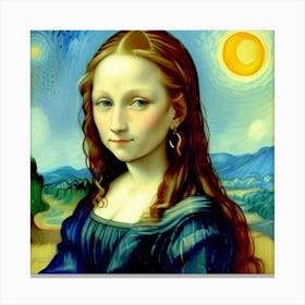 The Youthful Mona Lisa A Portrait Reborn Canvas Print