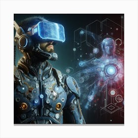 Futuristic Man In Virtual Reality 2 Canvas Print