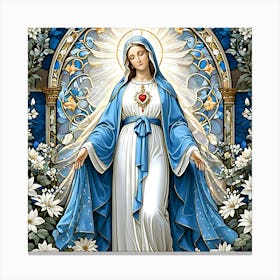 Stained Glass Virgin Mary Canvas Print