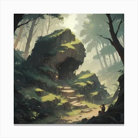 Cave In The Woods Canvas Print