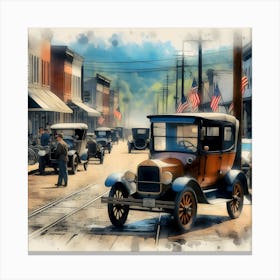 Early America & The Automobile ~Reimagined 4 Canvas Print