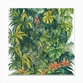 Tropical Jungle Jungle Night Botanical Art Print Canvas Print
