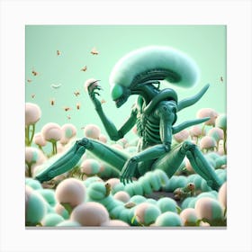 Alien In A Cotton Field Canvas Print