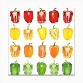 Repeat Pattern Pepper Square Canvas Print