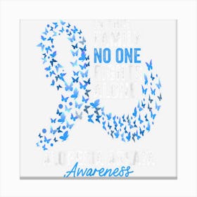 Alopecia Areata Awareness Month Butterflies Blue Ribbon Canvas Print