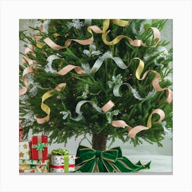 Christmas Tree With Ribbons 1 Canvas Print