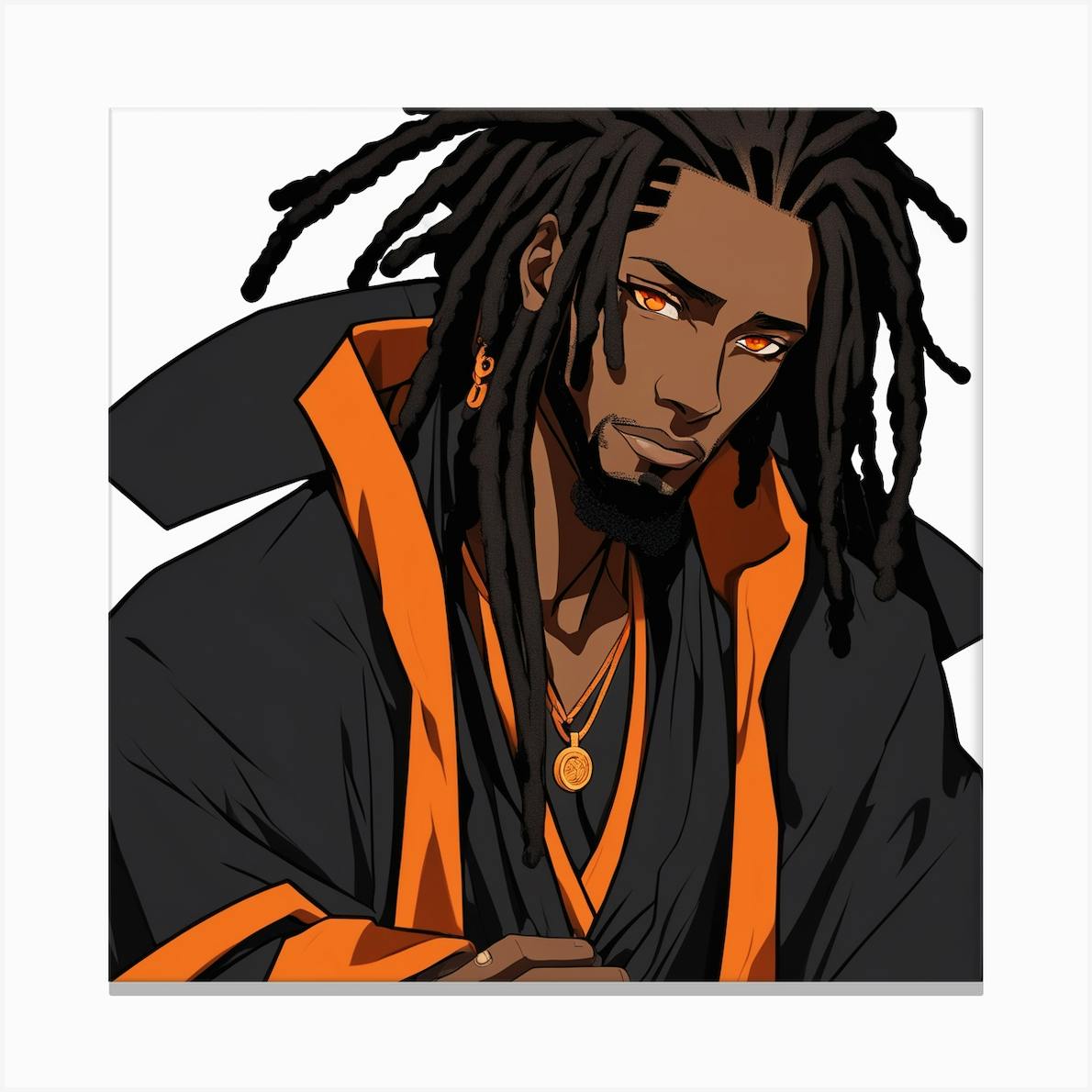 Anime character with dreads
