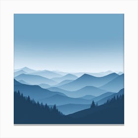 Misty mountains background in blue tone 93 Canvas Print