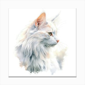 Turkish Angora Cat Portrait 3 Canvas Print