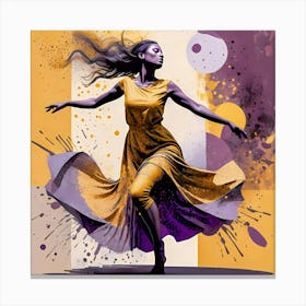Female Dancer Freedom Dance Posted Art Canvas Print