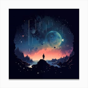 Fantasy Night Sky At Sunset Canvas Print