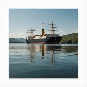 Ship On The Lake Canvas Print