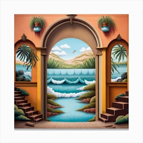 Doorway To Sea Paradise Canvas Print