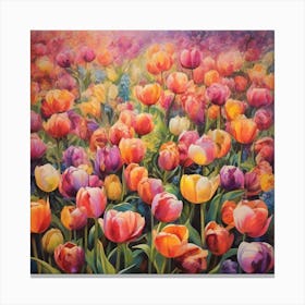 Tulips meadow Canvas Print