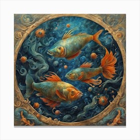 Pisces the fishes Canvas Print