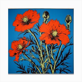 Love In A Mist Nigella 4 Pop Art Illustration Square Canvas Print