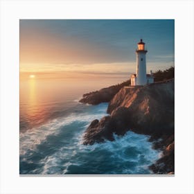 Sunset Lighthouse Canvas Print