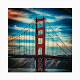 golden gate bridge at sunset Canvas Print