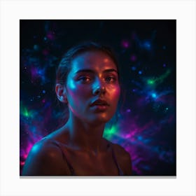 Psychedelic Girl In Space Canvas Print