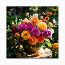 Dahlias Canvas Print