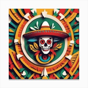 Day Of The Dead Skull 110 Canvas Print