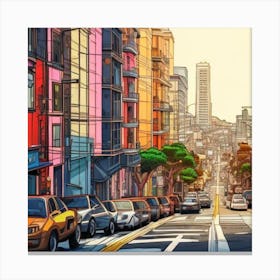 Street In San Francisco Canvas Print