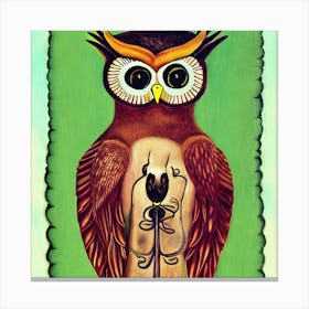 Brown Owl Illustration 1 Canvas Print