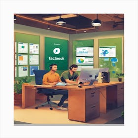 Facebook Office Canvas Print