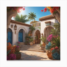 Mediterranean Courtyard Canvas Print