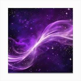 A Purple And Black Background With Stars And Smoke Magical Background Abstract Purple Lighting Canvas Print
