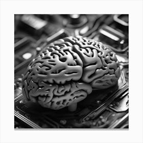 Brain On A Circuit Board 44 Canvas Print