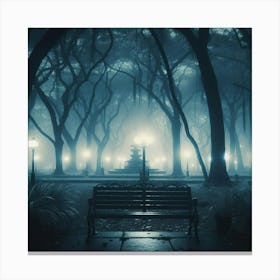 Dark Park At Night Canvas Print