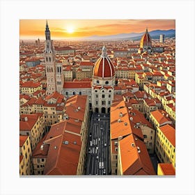 Florence, Italy Cubism Style Canvas Print