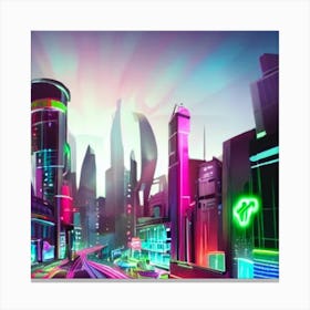 sci-fi sign, cyberpunk, vaporwave, vaporwave art, Arizona drink, sign 1 Canvas Print