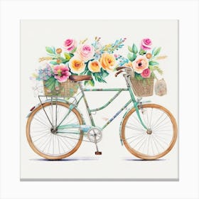 Bicycle With Flowers Canvas Print