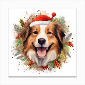 Santa Dog Canvas Print